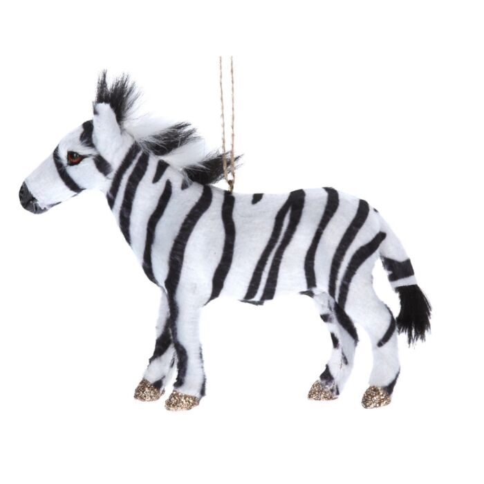 Gisela Graham Faux Fur Dec 13cm - Zebra